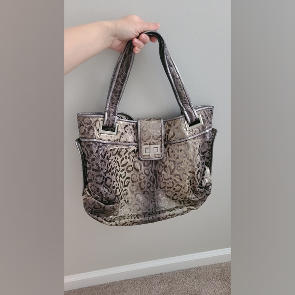 Kooba 'Natasha' Leopard Print Convertible Tote Bag - Picture 1 of 4